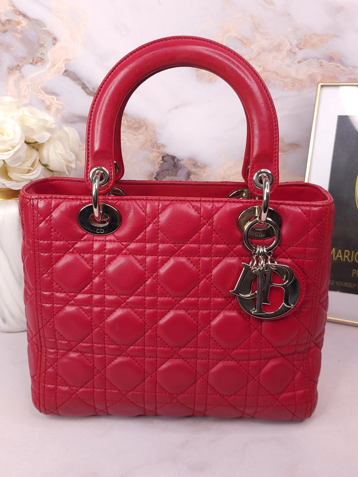 DIOR LAMBSKIN LADY DIOR BAG MEDIUM