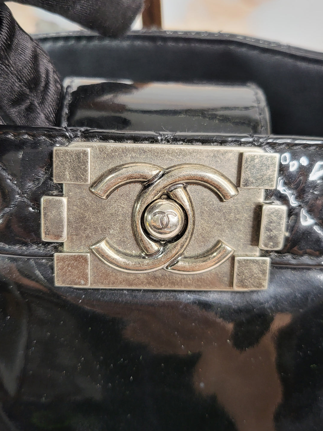 Chanel Patent Boy Tote Bag