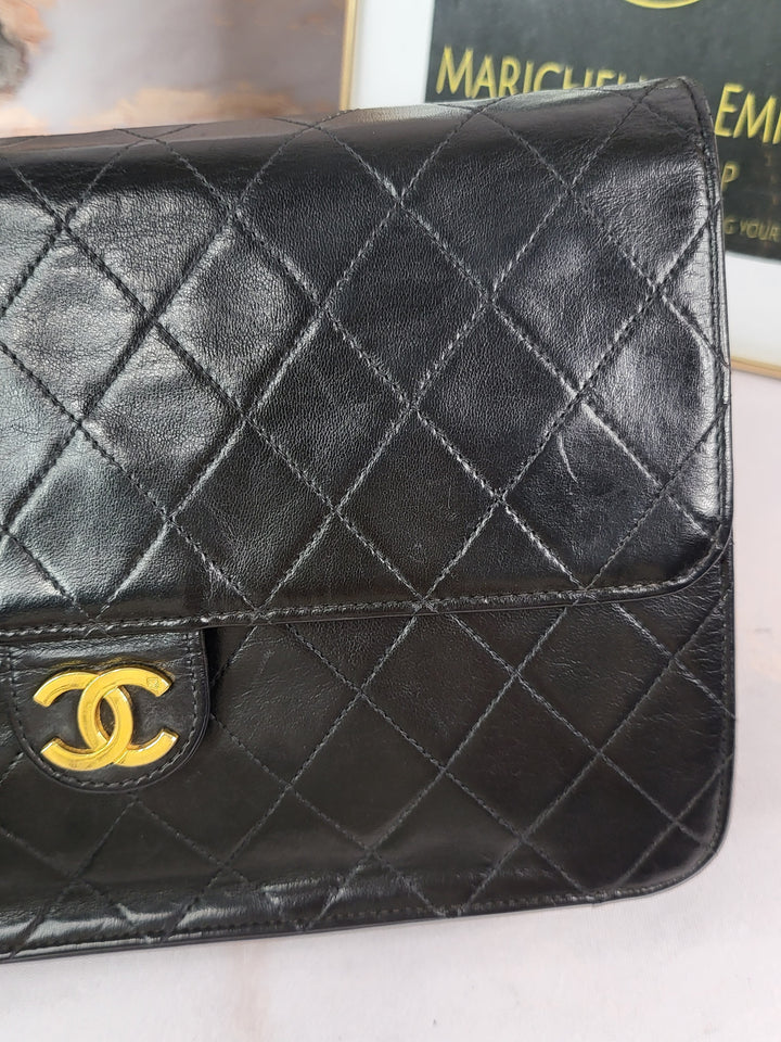 Chanel Lambskin Vintage 24k Goldplate Flap