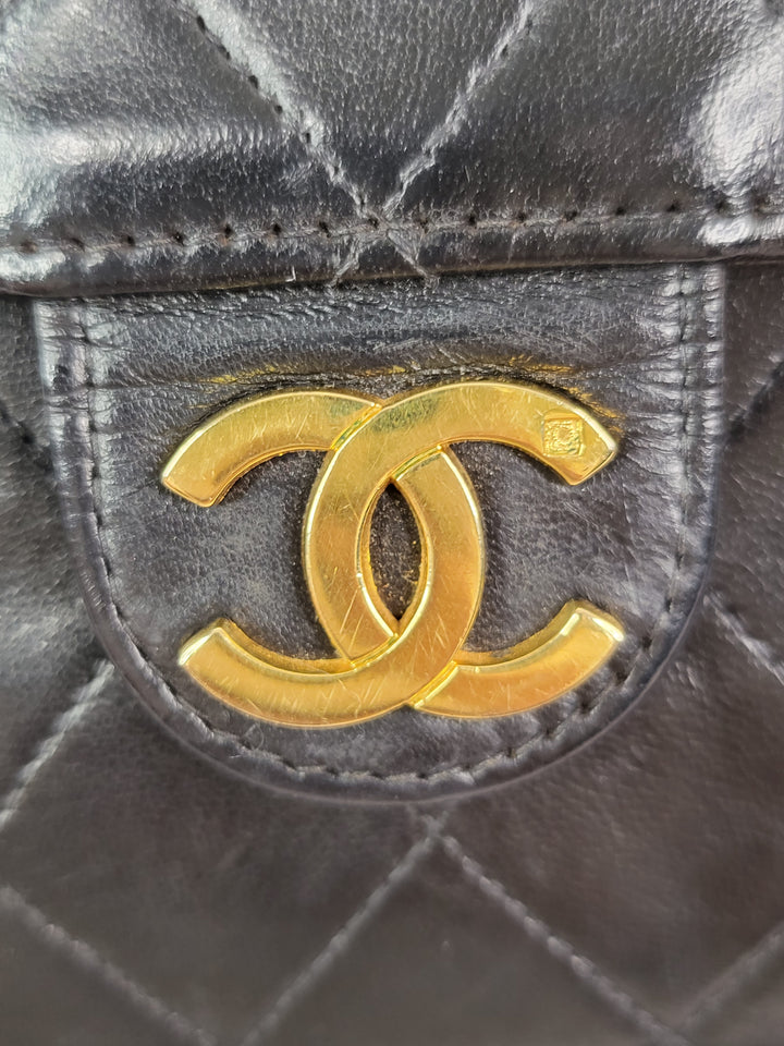 Chanel Lambskin Vintage 24k Goldplate Flap