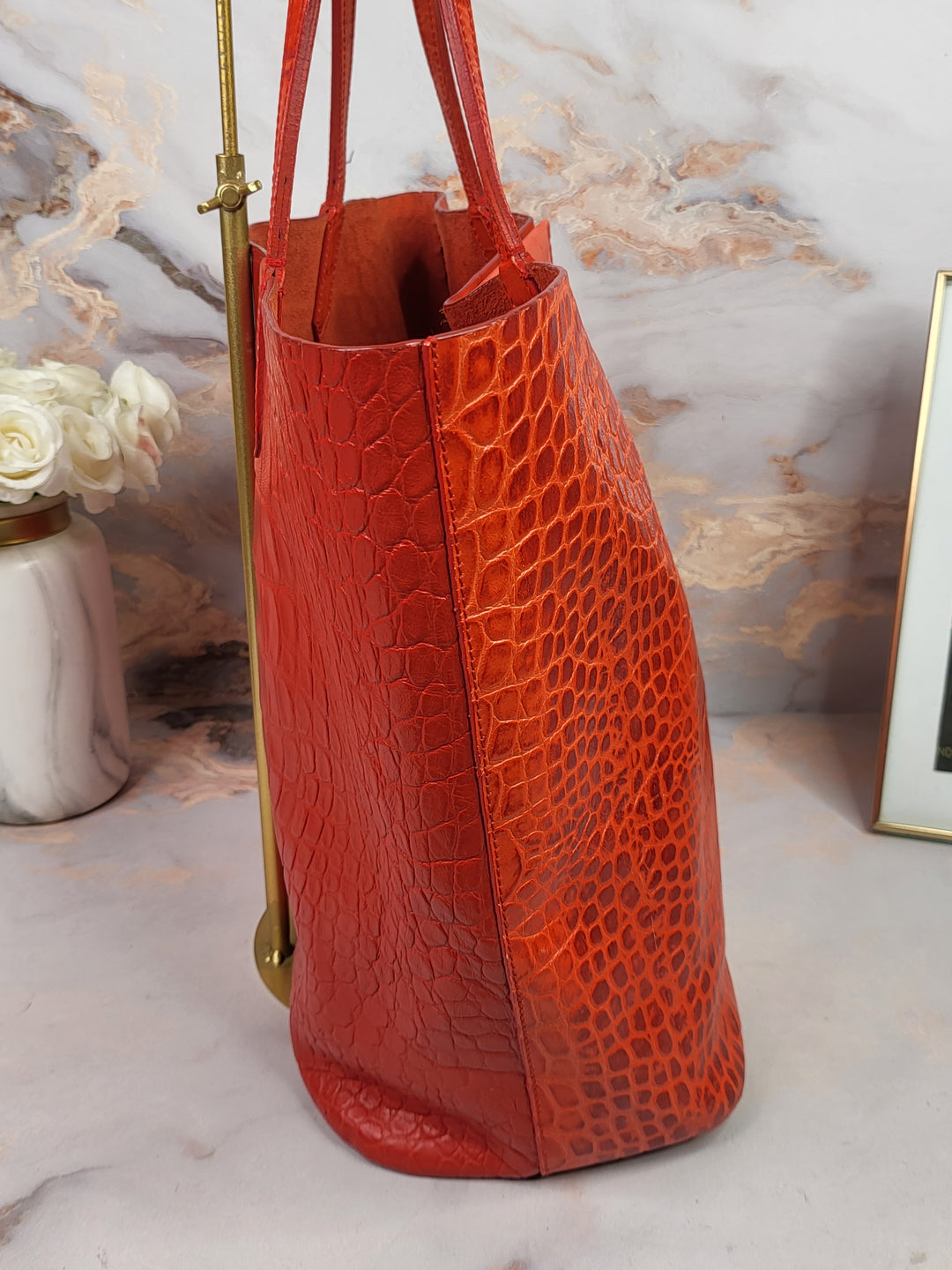 Givenchy Antigona Croc Embossed Tote Bag