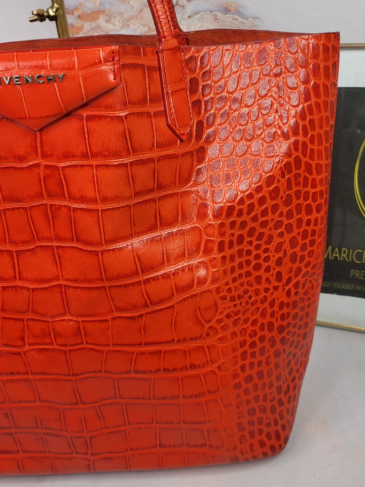 Givenchy Antigona Croc Embossed Tote Bag