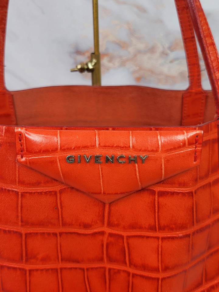 Givenchy Antigona Croc Embossed Tote Bag