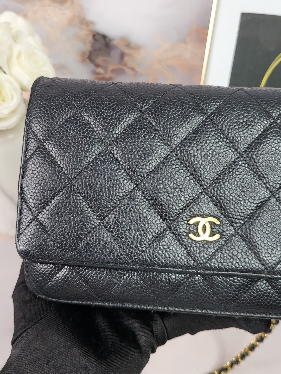 Chanel Caviar Wallet On Chain