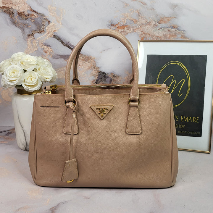 Prada Saffiano Two-Zip Lux Tote Bag