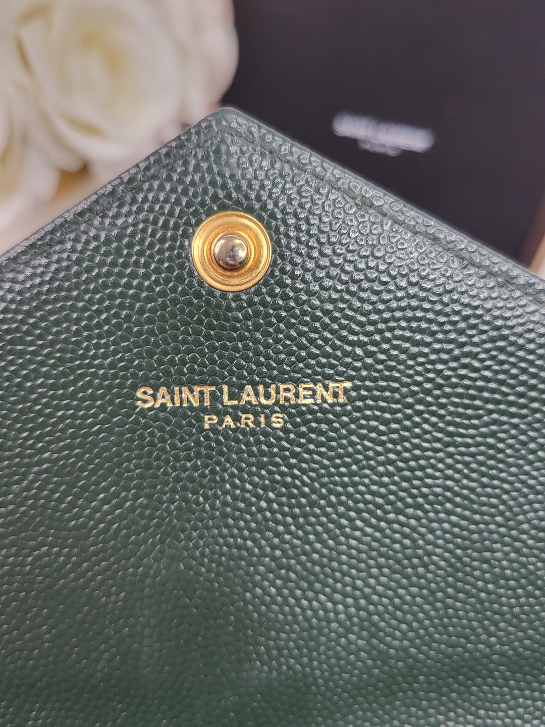 Saint Laurent Grained Wallet On Chain ( Short Chain)