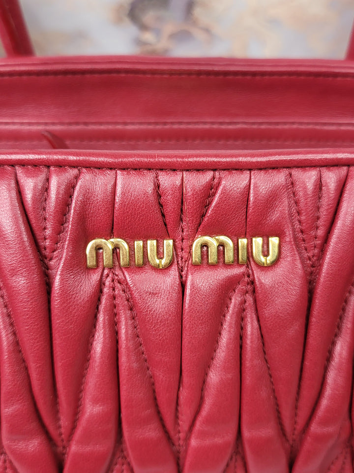 Miu Miu Matelasse Nappa Tote Bag