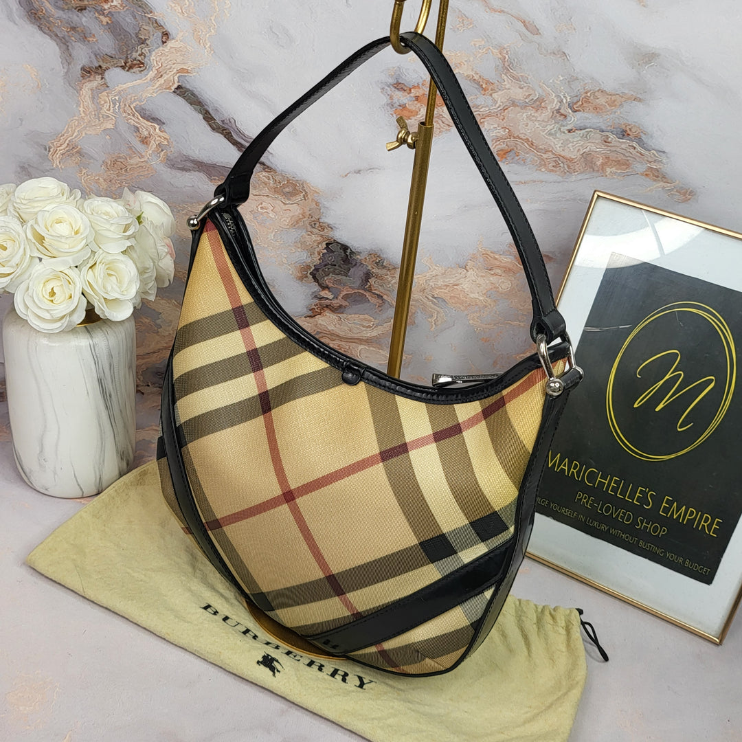 Burberry Nova Check Hobo Bag