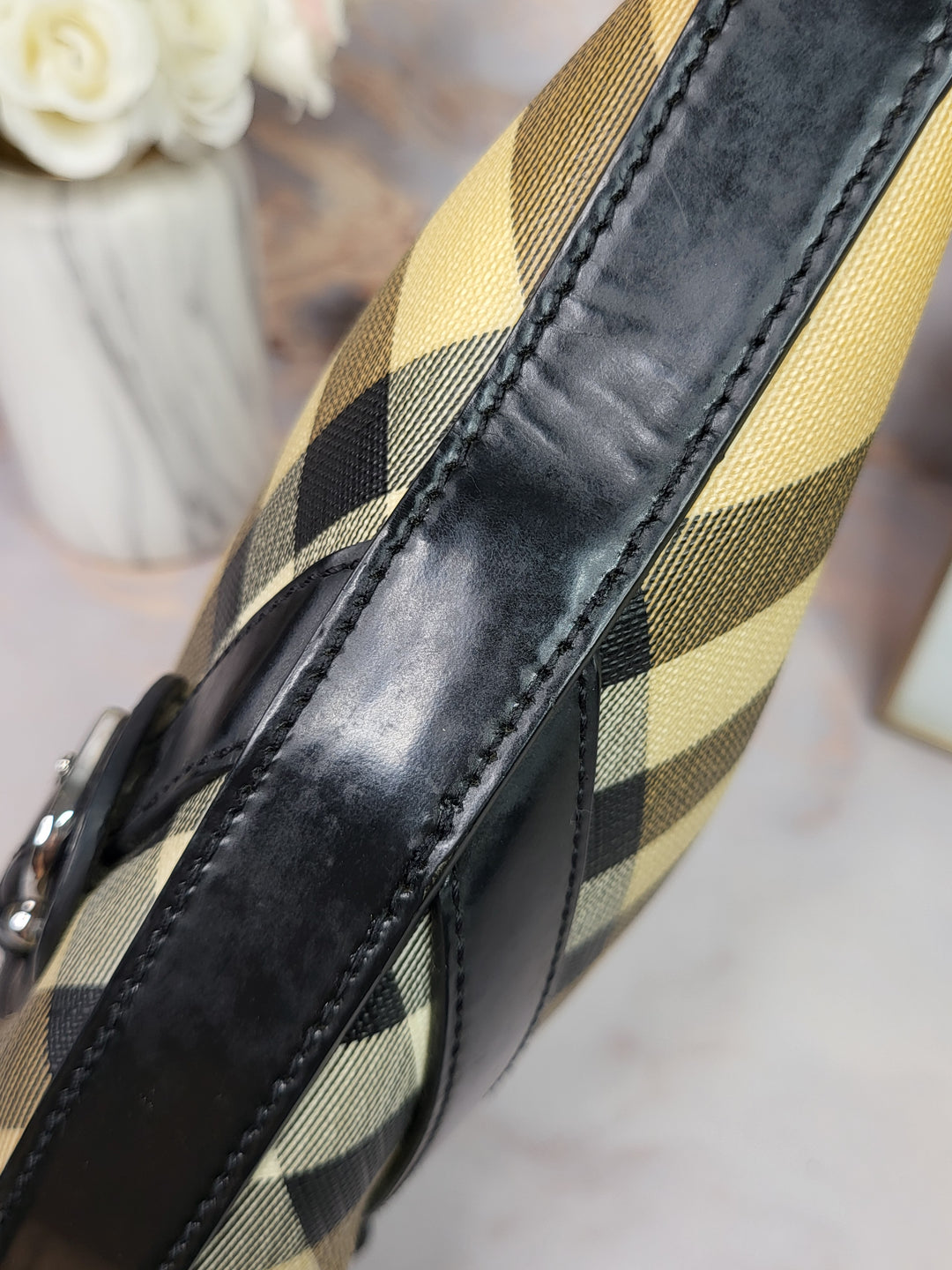 Burberry Nova Check Hobo Bag