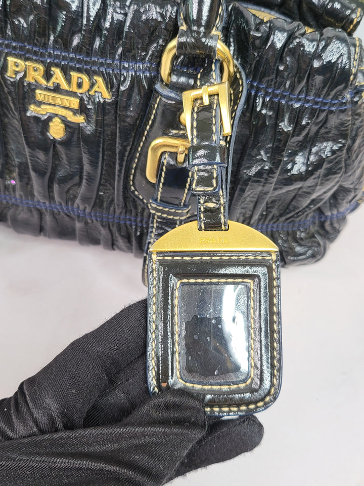 Prada Patent Gauffre Small Handbag