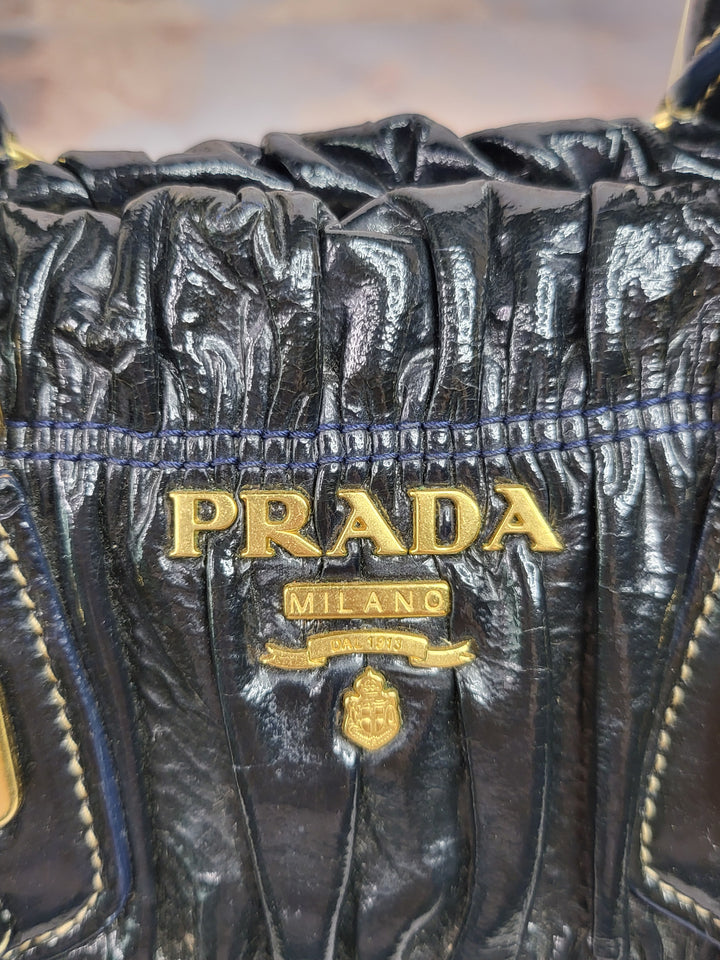 Prada Patent Gauffre Small Handbag
