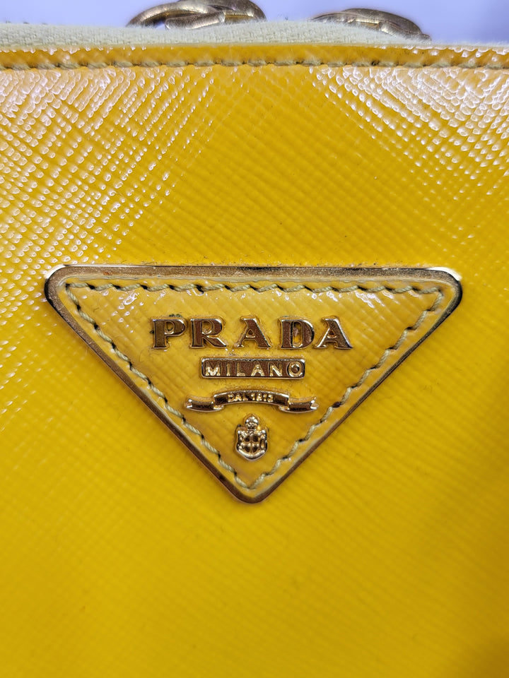 Prada Saffiano Vernice Dome Bag Large