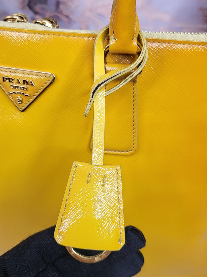 Prada Saffiano Vernice Dome Bag Large