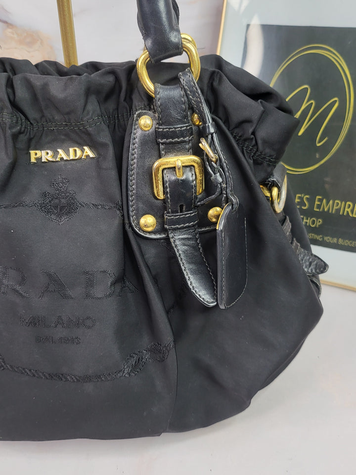 Prada Nylon Jacquard Tote Bag