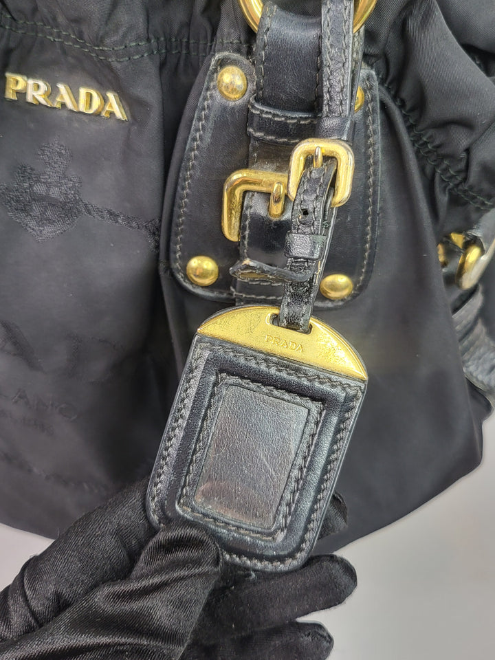 Prada Nylon Jacquard Tote Bag