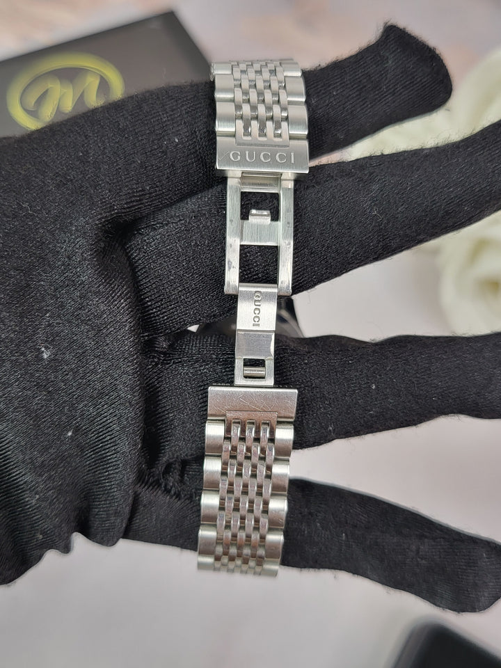 Gucci G-Timeless Sapphire Diamonds Silver Watch