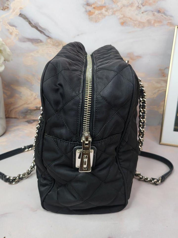 Prada Tessuto Chain Shoulder Bag