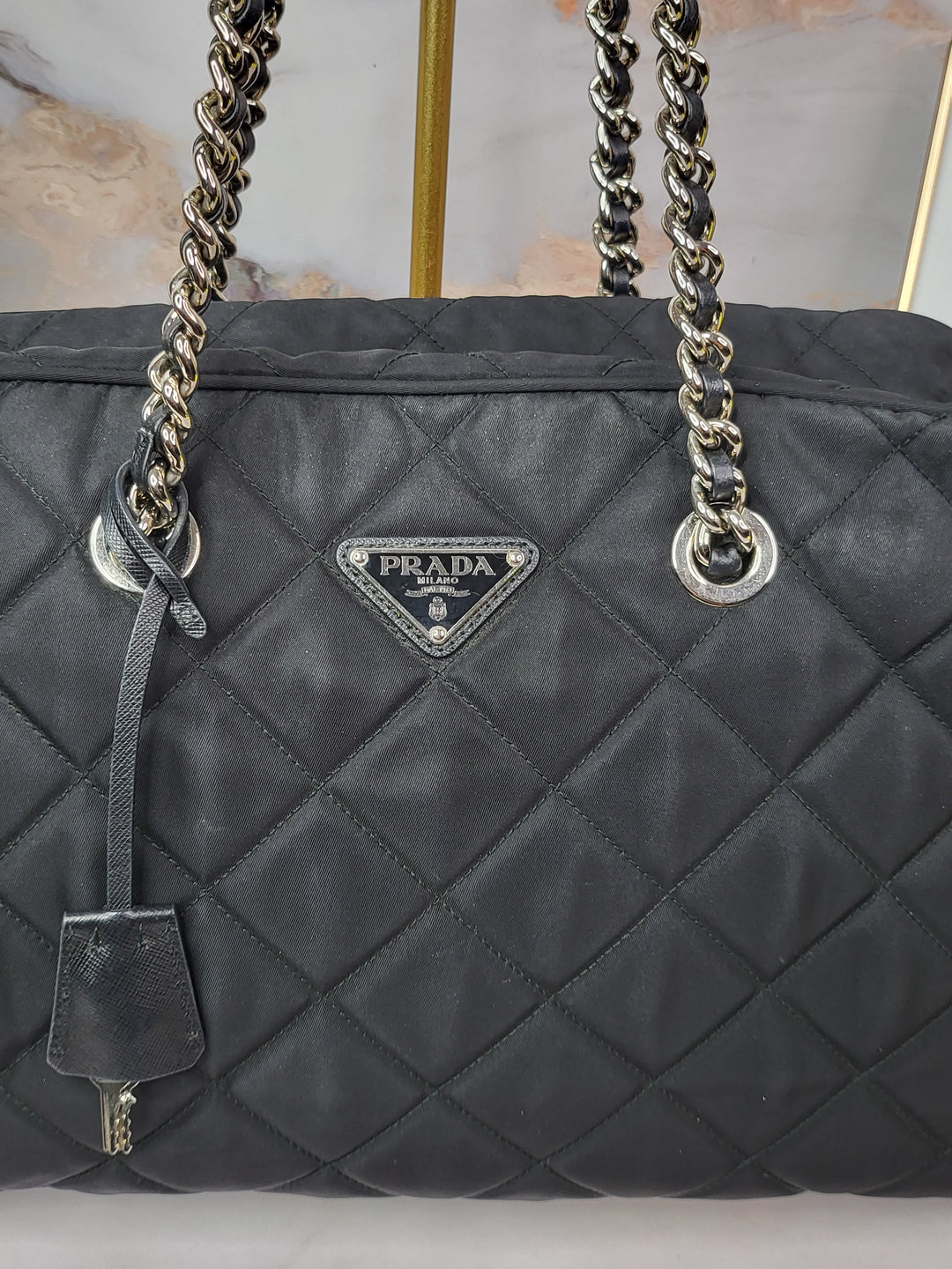 Prada Tessuto Chain Shoulder Bag