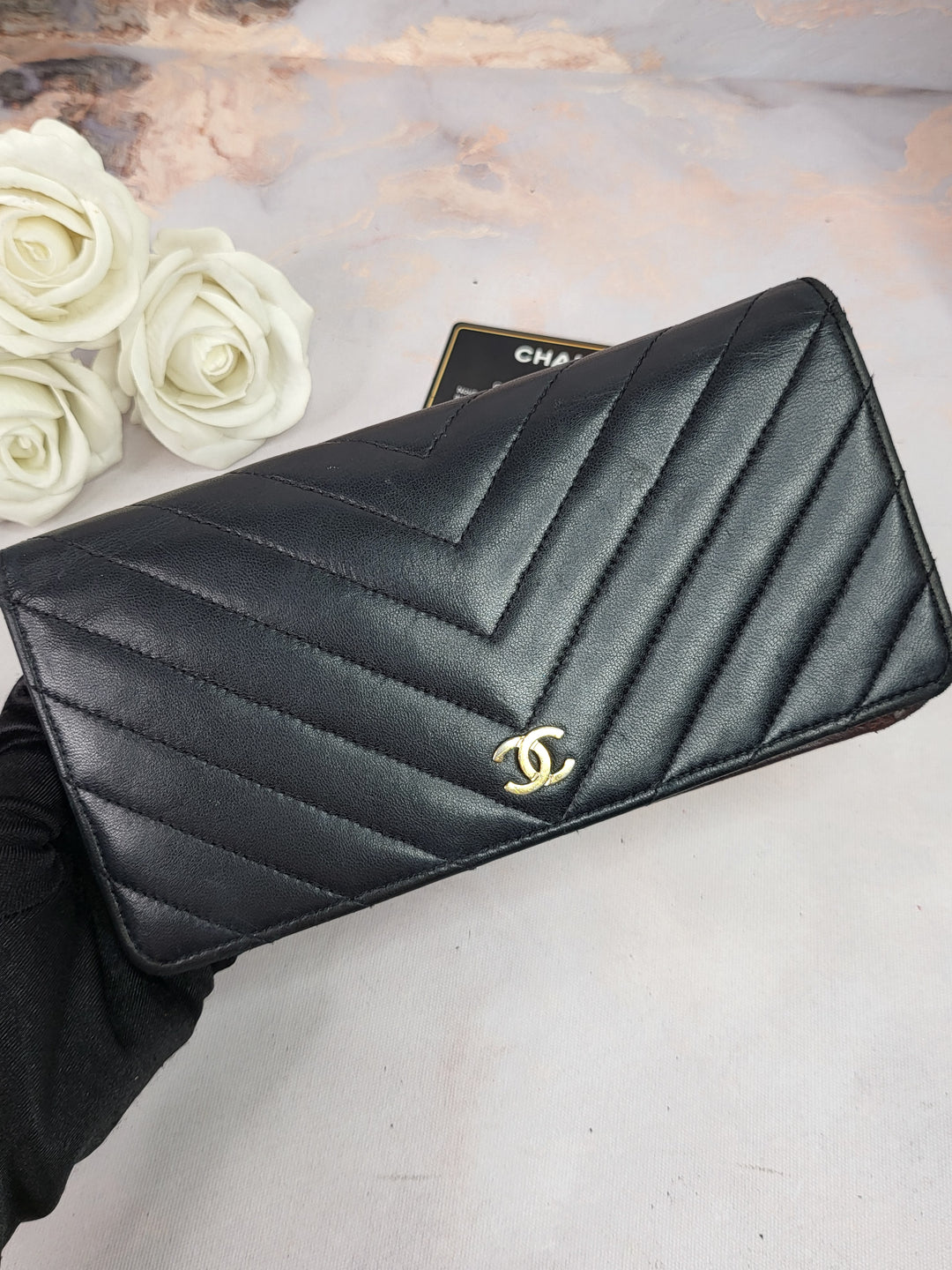 Chanel Lambskin Chevron Wallet