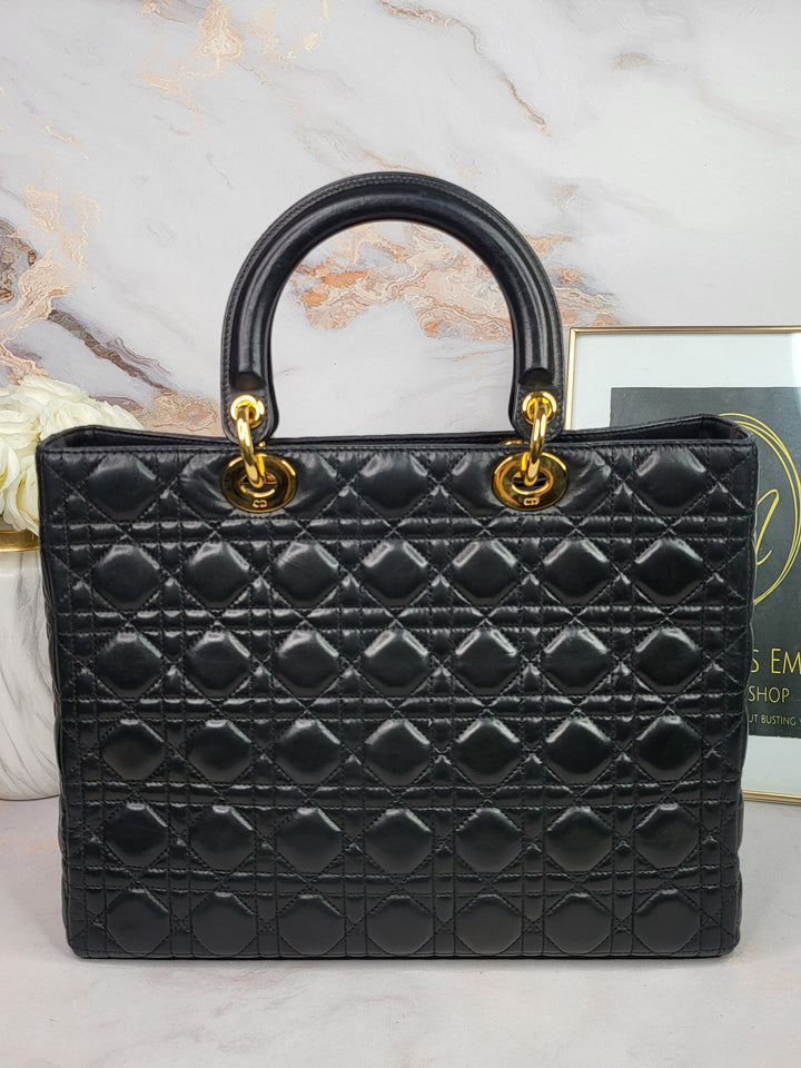 Christian Dior Lambskin Lady Dior Large