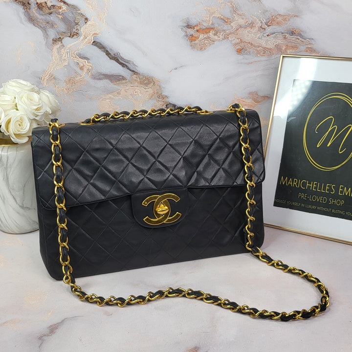 Chanel Lambskin Vintage 24k Gold Maxi Flap