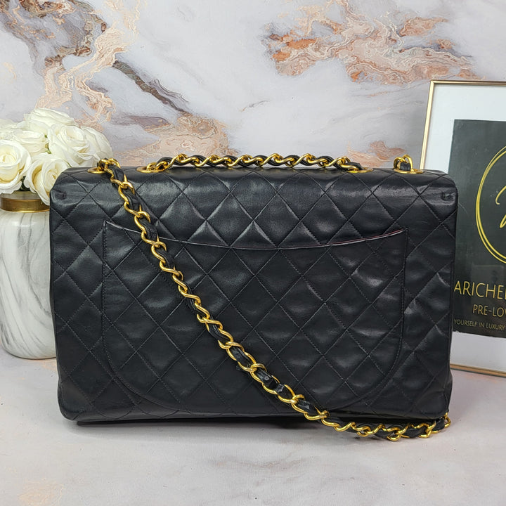 Chanel Lambskin Vintage 24k Gold Maxi Flap