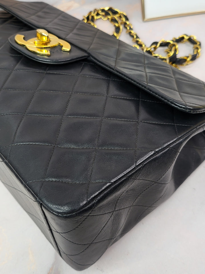 Chanel Lambskin Vintage 24k Gold Maxi Flap