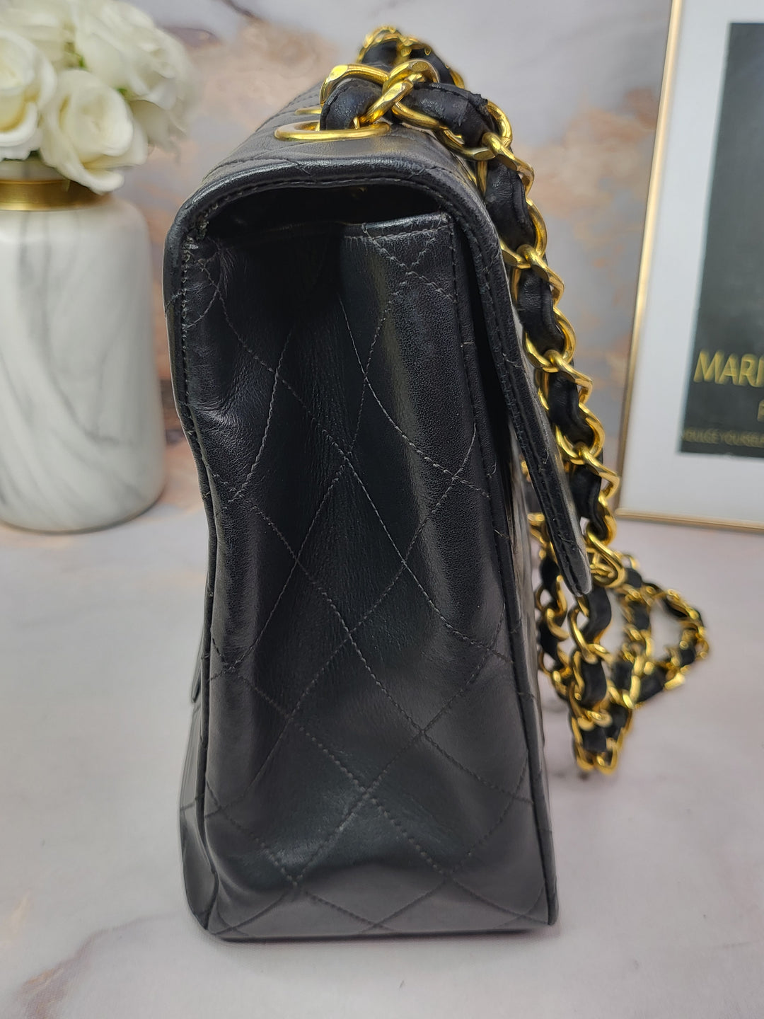 Chanel Lambskin Vintage 24k Gold Maxi Flap