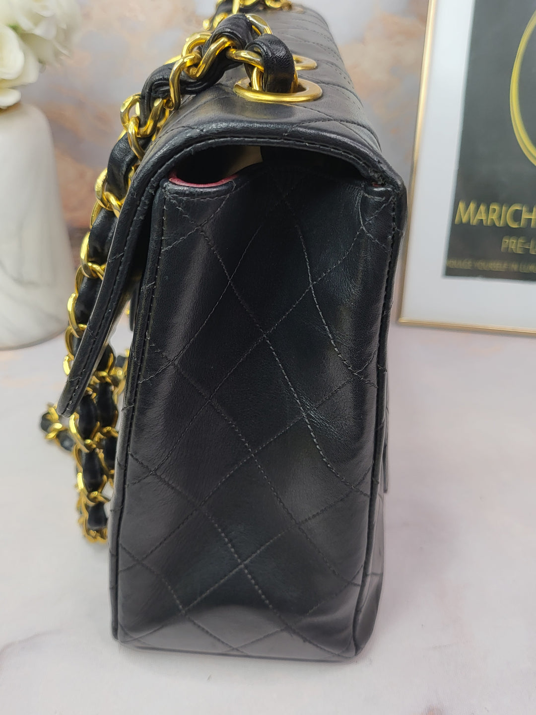 Chanel Lambskin Vintage 24k Gold Maxi Flap