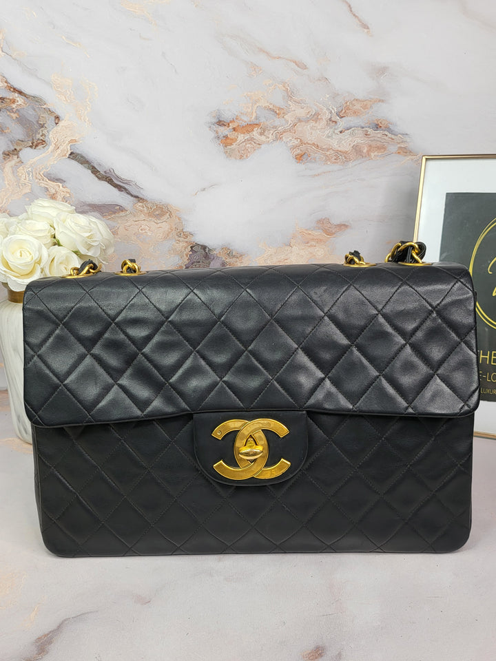 Chanel Lambskin Vintage 24k Gold Maxi Flap