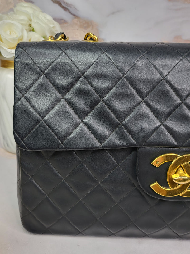 Chanel Lambskin Vintage 24k Gold Maxi Flap