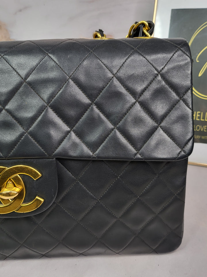 Chanel Lambskin Vintage 24k Gold Maxi Flap