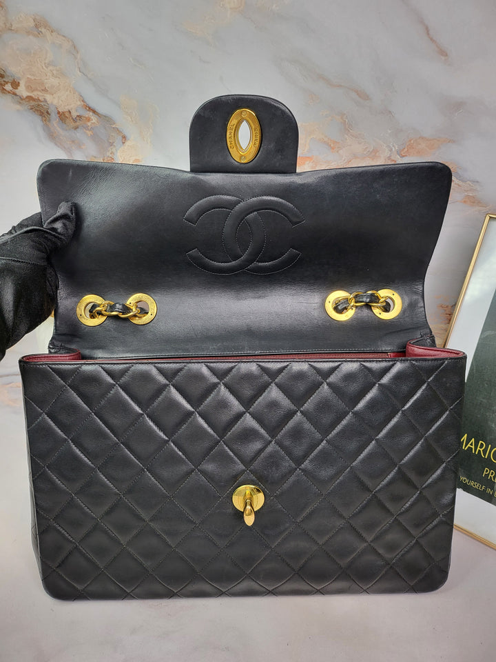 Chanel Lambskin Vintage 24k Gold Maxi Flap