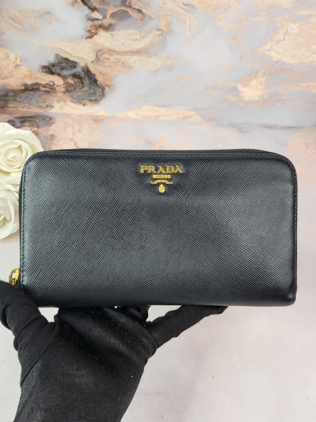 Prada Saffiano Zippy Wallet