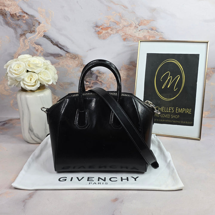 Givenchy Goatskin Patent Mini Antigona