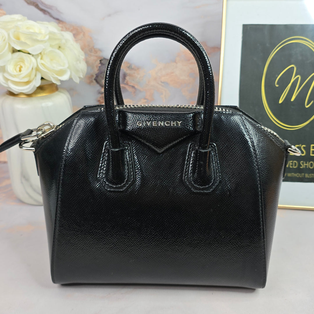 Givenchy Goatskin Patent Mini Antigona