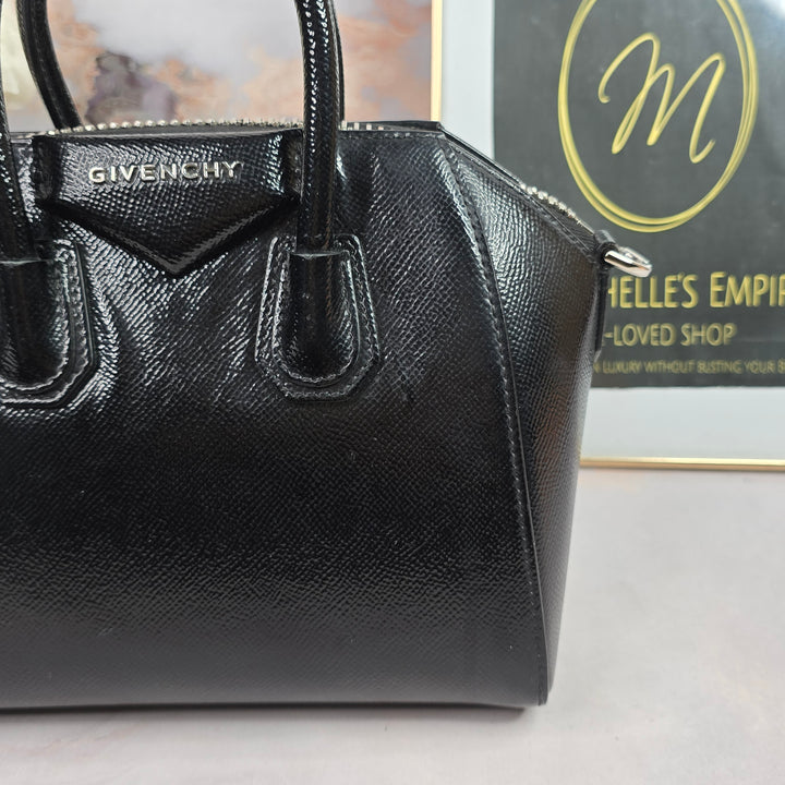 Givenchy Goatskin Patent Mini Antigona