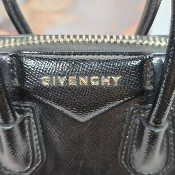 Givenchy Goatskin Patent Mini Antigona