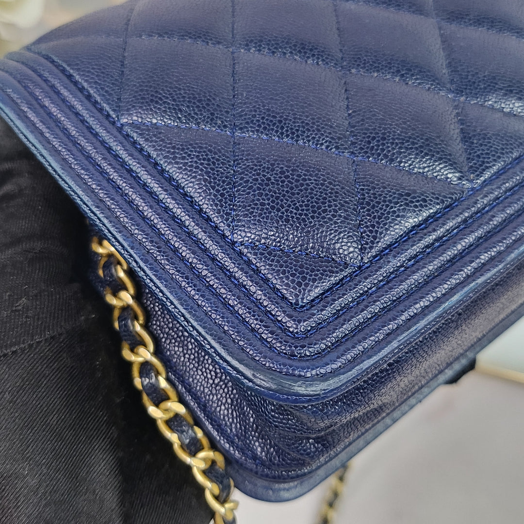 Chanel Caviar Leboy Wallet On Chain