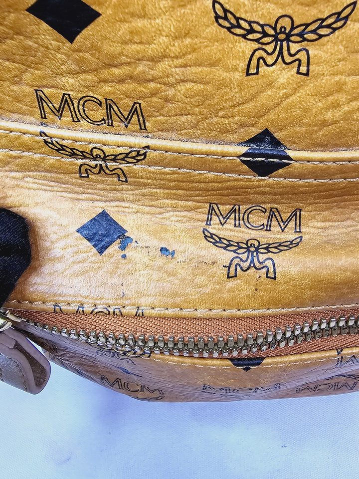 MCM Cognac Visetos Medium Backpack