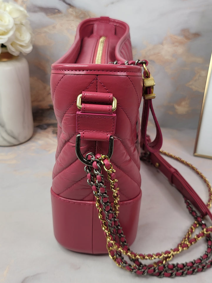 Chanel Calfskin Chevron Quilted Medium Gabrielle