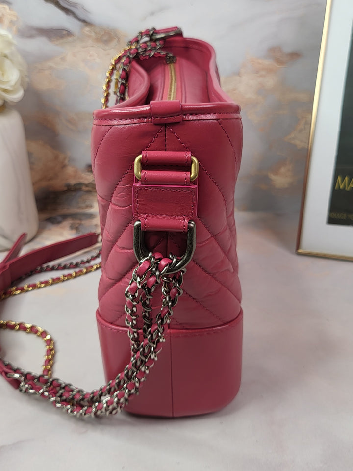 Chanel Calfskin Chevron Quilted Medium Gabrielle