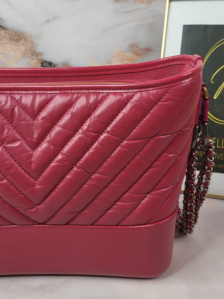 Chanel Calfskin Chevron Quilted Medium Gabrielle