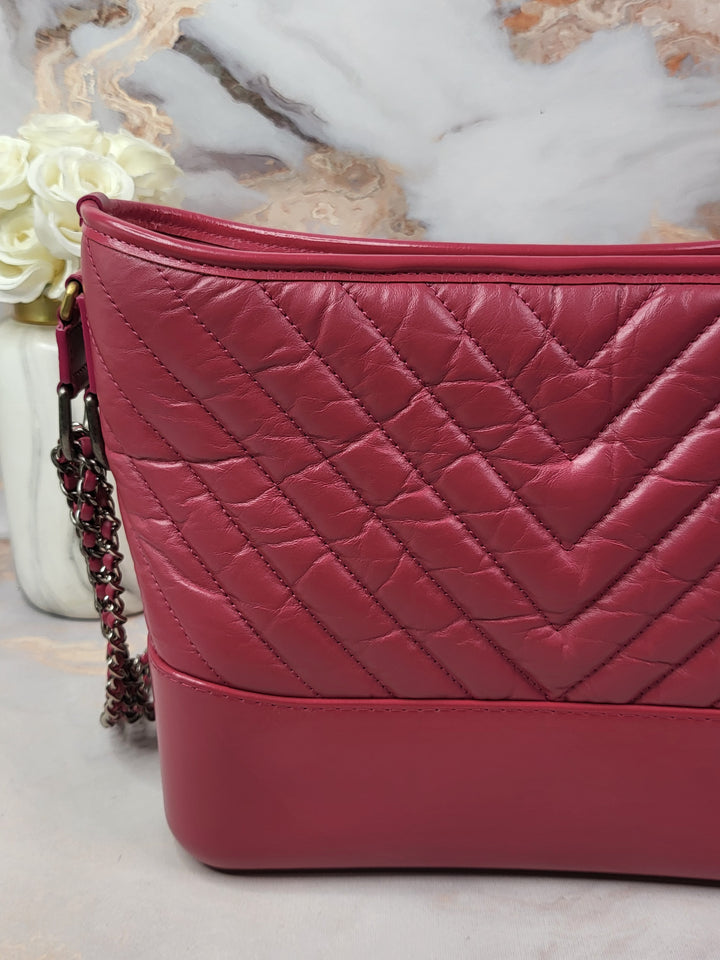 Chanel Calfskin Chevron Quilted Medium Gabrielle