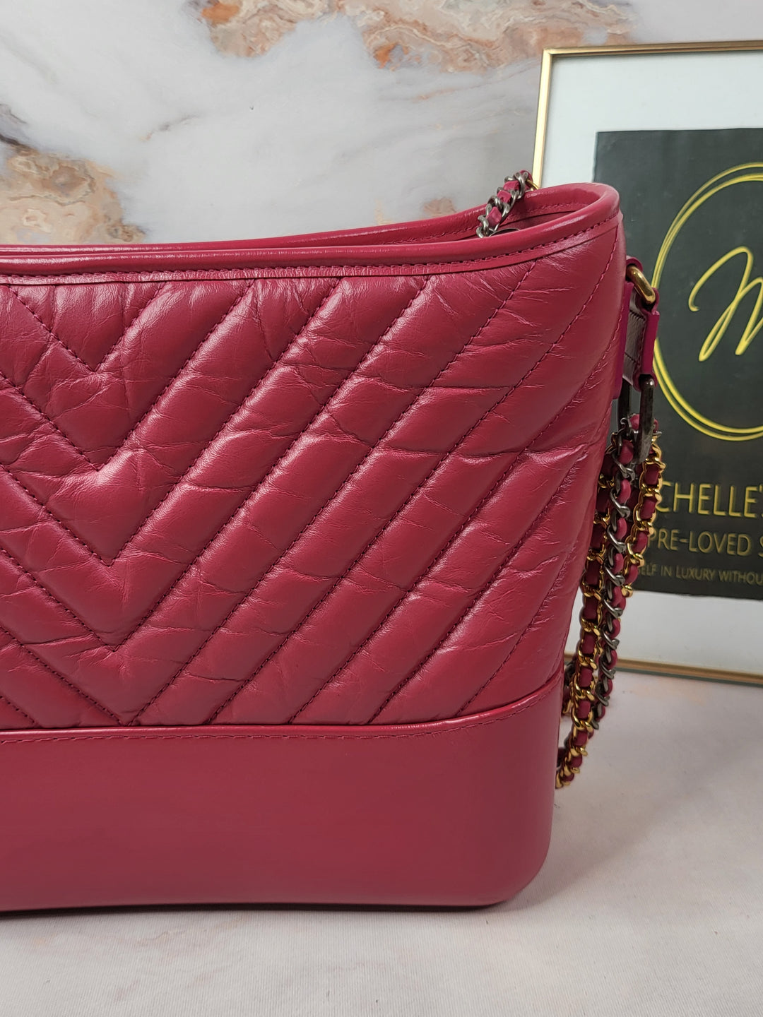 Chanel Calfskin Chevron Quilted Medium Gabrielle