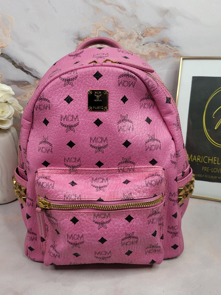 MCM Pink Visetos Backpack