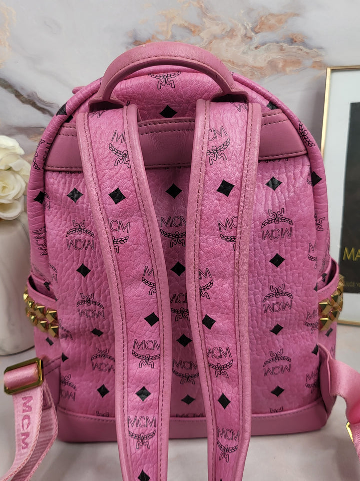 MCM Pink Visetos Backpack