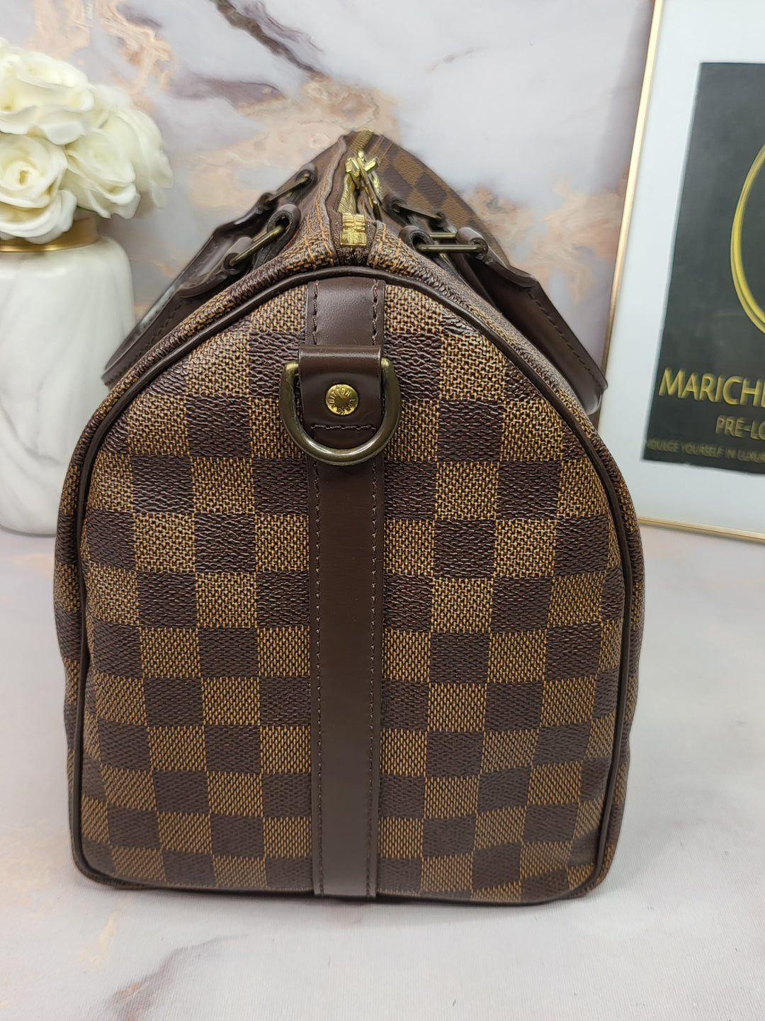 Louis Vuitton Damier Ebene Speedy 30 Bandouliere