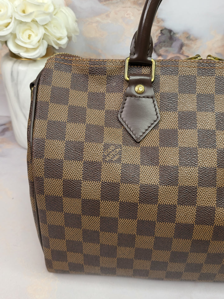 Louis Vuitton Damier Ebene Speedy 30 Bandouliere