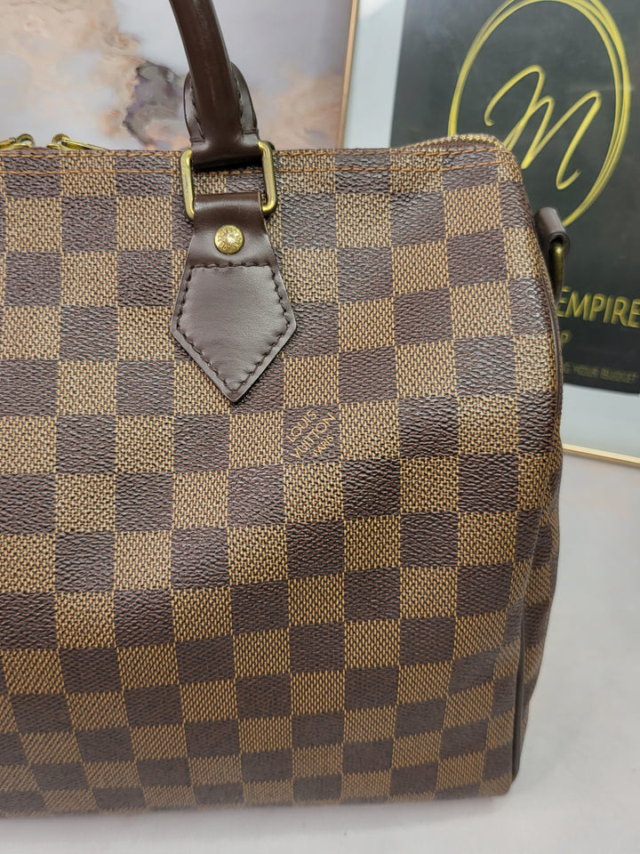 Louis Vuitton Damier Ebene Speedy 30 Bandouliere